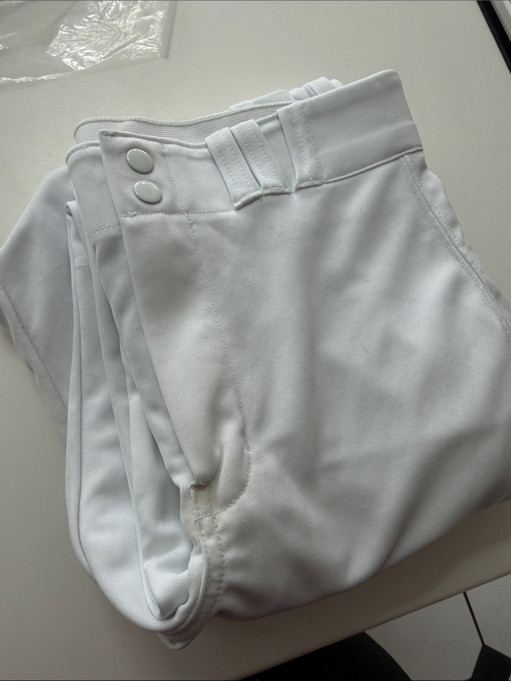 Kids White Snap-Waist Athletic Sweatpants